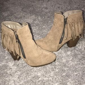 Tan booties